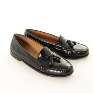 Cole Haan Pinch Tassel Black Leather Loafers Slip On Mens 11.5 D Preppy Classic
